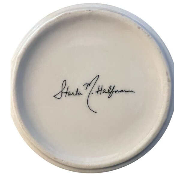 ANTHROPOLOGIE Starla M Halfmann Letter M Monogram Floral Mug Coffee Cup 14 oz - Picture 14 of 15